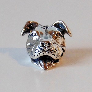 Smiling Pit Bull Sterling Silver Charm plus add a Bracelet