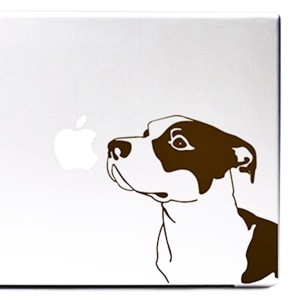 Brown and White Pit Bull Large Decal