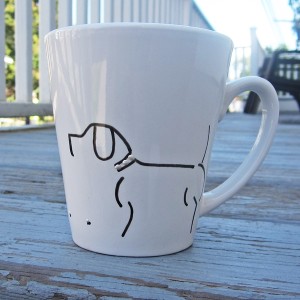 Dog and Bone Handpainted 12oz. Mug