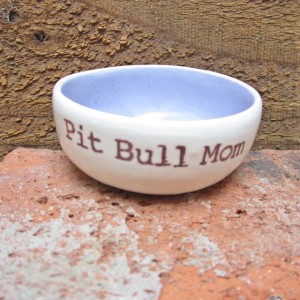 Handmade Lavender Pit Bull Mom Ceramic Mini Dish