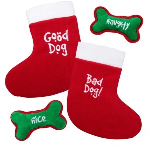 Good Dog Bad Dog Stocking with Naughty Nice Bone