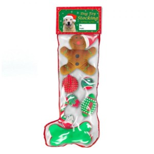 Large Christmas Stocking with 6 Dog Toys