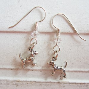 Beagle Sterling Silver Mini Dangle Earrings