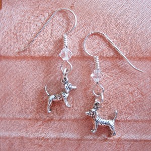 Beagle Sterling Silver Mini Dangle Earrings