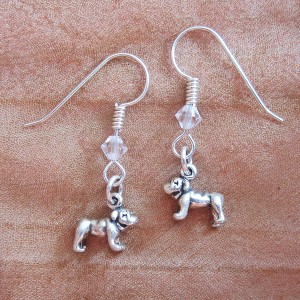 Bulldog Sterling Silver Mini Dangle Earrings