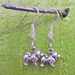 Chow Sterling Silver Mini Dangle Earrings