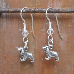 Cocker Spaniel Sterling Silver Mini Dangle Earrings