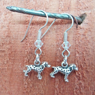 Dalmatian Sterling Silver Mini Dangle Earrings
