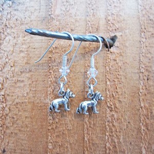 German Shepherd Sterling Silver Mini Dangle Earrings