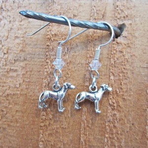 Great Dane Sterling Silver Mini Dangle Earrings