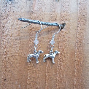 Great Dane Sterling Silver Mini Dangle Earrings