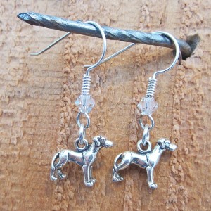 Great Dane Sterling Silver Mini Dangle Earrings