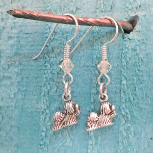 Maltese Sterling Silver Mini Dangle Earrings