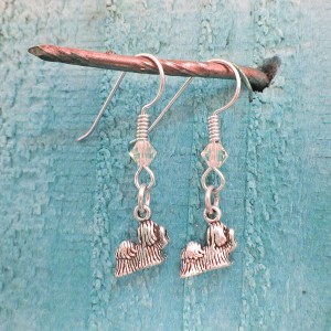 Maltese Sterling Silver Mini Dangle Earrings