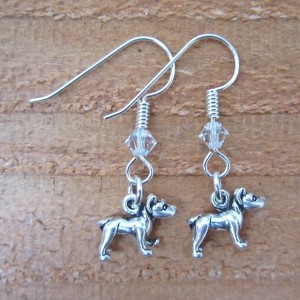 Pit Bull Sterling Silver Mini Dangle Earrings