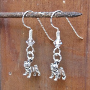 Pug Sterling Silver Mini Dangle Earrings
