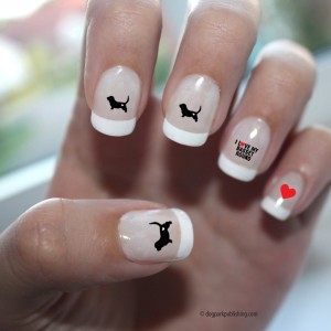 Basset Hound Love Nail Art