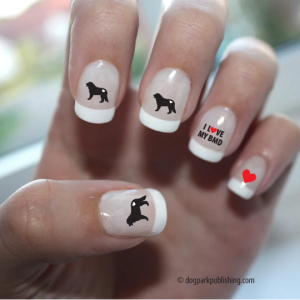 Bernese Mountain Dog Love Nail Art