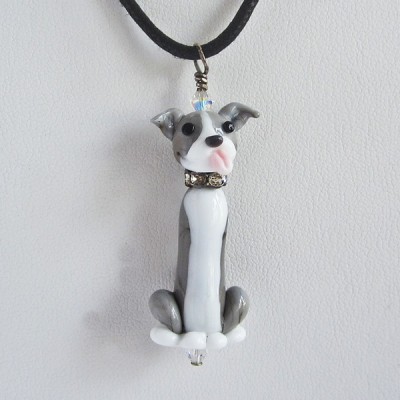Blue Nose Glass Pit Bull Necklace