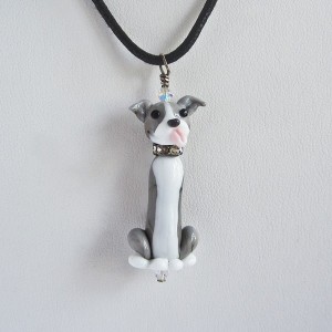 Blue Nose Glass Pit Bull Necklace
