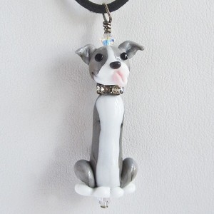 Blue Nose Glass Pit Bull Necklace