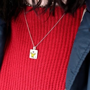 Happy Dog Glass Necklace