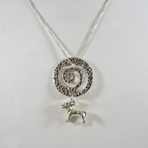 Large Pit Bull Spiral Necklace