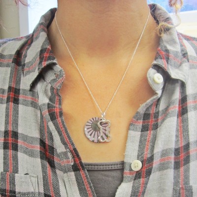 One-of-a-Kind Open Dog Bone Sunburst Shell Necklace