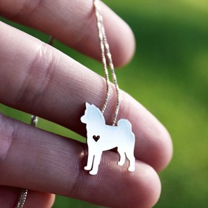 Akita Itty Bitty Sterling Silver Necklace