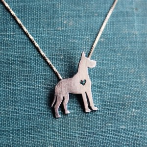 Great Dane Itty Bitty Sterling Silver Necklace