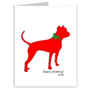 Pit Bull Season's Greetings Silhouette Christmas Cards (14)