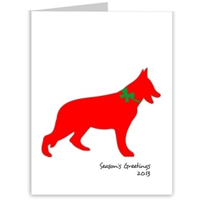German Shepherd Season's Greetings Silhouette Christmas Cards (18)