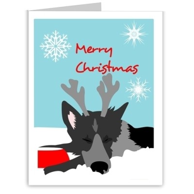German Shepherd  Merry Christmas Christmas Cards (19)