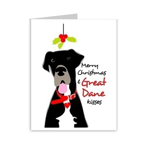Great Dane Kisses Christmas Cards (2)
