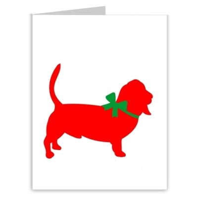 Basset Hound Season's Greetings Silhouette Christmas Cards (20)