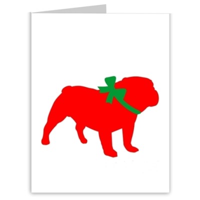 Bulldog Season's Greetings Silhouette Christmas Cards (24)