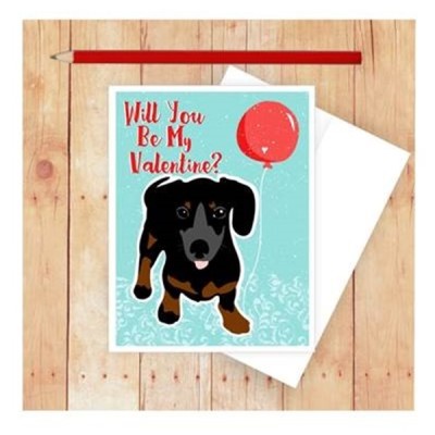 Dachshund Valentine Note Card