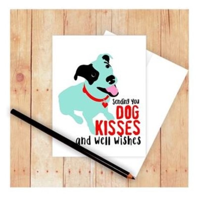 Dog Kisses and Well Wishes Note Card