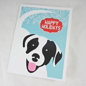 Pit Bull Happy Holidays Christmas Cards