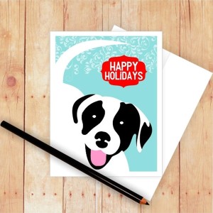 Pit Bull Happy Holidays Christmas Cards
