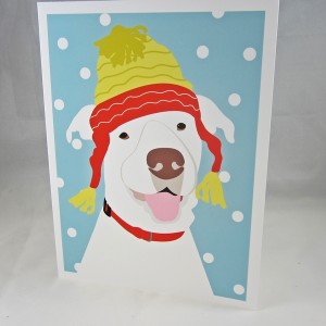 Pit Bull Hat Christmas Card
