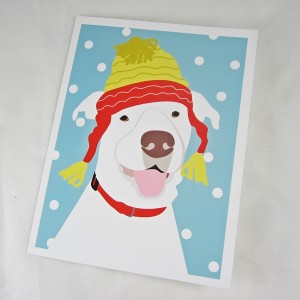Pit Bull Hat Christmas Card