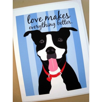 Pit Bull Love Blue Note Card