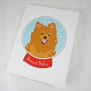 Pomeranian Warmest Wishes Christmas Cards