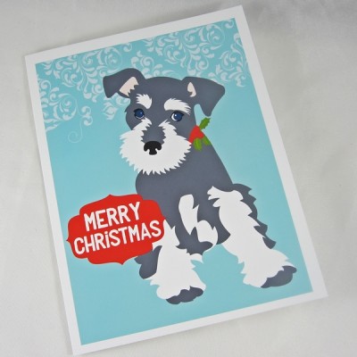 Schnauzer Merry Christmas Card