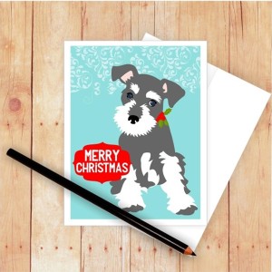 Schnauzer Merry Christmas Card