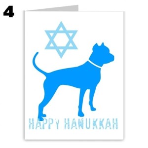 Hanukkah Pit Bull Star of David Note Cards