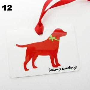 Labrador Silhouette Season's Greetings Christmas Ornament