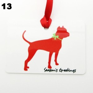 Pit Bull Silhouette Season's Greetings Christmas Ornament