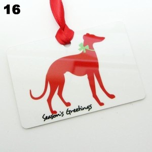 Greyhound Silhouette Season's Greetings Christmas Ornament